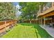 Beautiful backyard with lush lawn and privacy fencing at 775 Poppywood Dr, Highlands Ranch, CO 80126