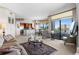 Bright open floor plan with a stylish living room, modern kitchen, and expansive windows offering city views at 8100 E Union Ave # 712, Denver, CO 80237