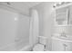 Full bathroom with shower/tub combo and white vanity at 3300 W Florida Ave # 77, Denver, CO 80219