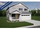 Charming two-story home with a welcoming porch and a two-car garage showcasing modern design and curb appeal at 3888 N Riviera Ct, Aurora, CO 80019