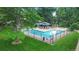 An inviting in-ground community pool with a sunbathing area, shaded by mature trees, for relaxation and fun at 6581 E Heritage Pl, Englewood, CO 80111