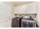 Practical laundry area equipped with modern washer, dryer, and ample storage at 19481 E Milan Cir, Aurora, CO 80013