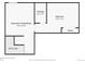 Basement floor plan including unfinished area, stairs, bathroom and bedroom at 9832 Kenton Cir, Commerce City, CO 80022