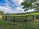 Pasture is enclosed by a dark wooden fence, with a mountain view in the background at 5939 Lone Peak Dr, Evergreen, CO 80439