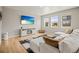 Comfortable living room with hardwood floors, stylish decor, and plenty of natural light at 13962 Shasta Daisy St, Parker, CO 80134