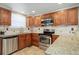 Modern kitchen with granite countertops and stainless steel appliances at 5222 S Emporia Way, Greenwood Village, CO 80111