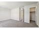 This spacious bedroom features neutral carpeting, and a large closet for maximum storage solutions at 3823 Horiuchi St, Brighton, CO 80601