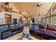 Inviting living room with wood-paneled walls and ceilings, comfortable seating, and abundant natural light at 14800 Gold Hill Rd, Boulder, CO 80302