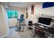 Finished basement with durable floors, a window, and space for an office or recreation at 17722 E Ida Ave, Centennial, CO 80015