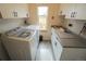 Bright laundry room with modern appliances, white cabinets, and a convenient sink area at 17722 E Ida Ave, Centennial, CO 80015