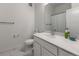 Clean bathroom with a vanity, toilet, and shower at 9287 Twenty Mile Rd # 401, Parker, CO 80134