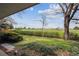 Backyard view showcasing a lush green space, mature trees, and a neighboring golf course at 12391 E Cedar Cir, Aurora, CO 80012