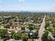 Expansive aerial view of a neighborhood with lush greenery and the city skyline in the distance, perfect for families at 3580 Krameria St, Denver, CO 80207