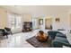 Bright and airy living room with marble floors, large windows, and stylish decor at 4401 S Yosemite Ct, Greenwood Village, CO 80111