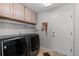 Bright laundry room with modern appliances and ample storage space at 9232 Rockport Ln, Highlands Ranch, CO 80126