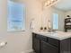 Clean bathroom with double vanity and window at 2330 Uinta St, Denver, CO 80238