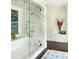 Sleek bathroom features marble shower, elegant fixtures, and a glass enclosure at 4603 S Denice Dr, Cherry Hills Village, CO 80111