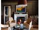 Cozy living room featuring a fireplace, comfortable seating, and classic design elements at 4603 S Denice Dr, Cherry Hills Village, CO 80111