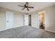 Spacious bedroom with a connecting door to the bathroom and lots of closet space at 1152 S Salida Way, Aurora, CO 80017
