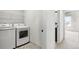 Well-lit laundry room equipped with a modern washer and dryer set at 260 E 4Th St, Berthoud, CO 80513