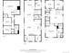Complete floor plan showcasing the layout of all three floors with room dimensions at 890 S Vine St, Denver, CO 80209