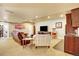 Finished basement featuring a seating area, wet bar, and exercise area at 9164 E Lost Hill Trl, Lone Tree, CO 80124