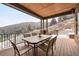 Outdoor patio with dining table to enjoy snow-capped mountain scenery at 21609 Clarence Ln, Golden, CO 80401