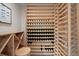 Keep your wine collection safe in this custom-built wine cellar with wooden racks and temperature control at 9278 E Aspen Hill Pl, Lone Tree, CO 80124