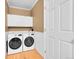 Convenient laundry room equipped with a modern washer and dryer set at 9925 W 20Th Ave # 17, Lakewood, CO 80215