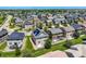 Aerial view of neighborhood with solar panels, green lawns, and well-maintained homes at 3508 E 140Th Pl, Thornton, CO 80602