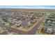 Birds-eye view of a modern suburban neighborhood with a mix of houses and manicured lawns at 9479 Rifle St, Commerce City, CO 80022