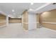 Finished basement with recessed lighting, closet doors and carpeted floor at 17519 E Caspian Pl, Aurora, CO 80013
