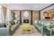 Inviting living room with a fireplace, stylish couches, and great decor at 1150 Vine St # 201, Denver, CO 80206
