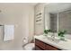 Small bathroom with vanity, toilet and shower at 2438 Welton St, Denver, CO 80205