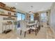 Bright dining room featuring a decorative table, elegant chandelier, and beautiful shelving at 7343 Upton Ct, Castle Rock, CO 80104