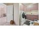 A spacious laundry room with modern appliances, ample storage, and convenient functionality at 7081 Salvia St, Arvada, CO 80007