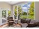 Relaxing sunroom with large windows offering golf course views at 7081 Salvia St, Arvada, CO 80007