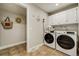 Bright laundry room, features washer, dryer, and ample storage at 10674 E Powers Dr, Englewood, CO 80111