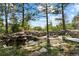 Beautiful backyard landscape with waterfall feature, stone retaining walls, and patio at 918 Dakota Dr, Castle Rock, CO 80108