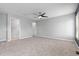 Bright bedroom with ceiling fan and plush carpet at 8707 E Florida Ave # 614, Denver, CO 80247