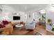 Bright living room featuring hardwood floors, modern decor, and an open flow to dining area at 3231 S Elati St, Englewood, CO 80110