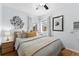 Charming bedroom with bright windows, hardwood floors, stylish decor, and a comfortable queen bed at 3730 Lowell Blvd, Denver, CO 80211