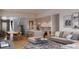 Inviting living space with a modern kitchen, dining area, and comfortable seating arrangement at 625 Lombardi Cir, Louisville, CO 80027