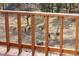 A view from the porch shows deer peacefully grazing in the backyard of the property at 12493 Forest Canyon Dr, Parker, CO 80138