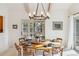 Dining room featuring a chandelier, a round wooden table, and seating for six at 12493 Forest Canyon Dr, Parker, CO 80138