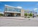 Modern Recreation Center exterior with large windows, pedestrian access and inviting bike racks at 272 Lafayette St, Louisville, CO 80027