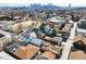 An aerial view of a property in a prime location with city views and development potential at 3643 Shoshone St, Denver, CO 80211