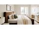 Comfortable bedroom features a large bed with plush pillows, neutral tones, and a bright window at 8260 E 36Th Ave # 30, Denver, CO 80238