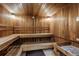 Enjoy the benefits of this wood-paneled sauna with built-in seating at 2500 E Cherry Creek South Dr # 313, Denver, CO 80209