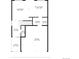 Floor plan of the first floor layout with dimensions, showing living areas and garage at 5536 Kirk St, Denver, CO 80249